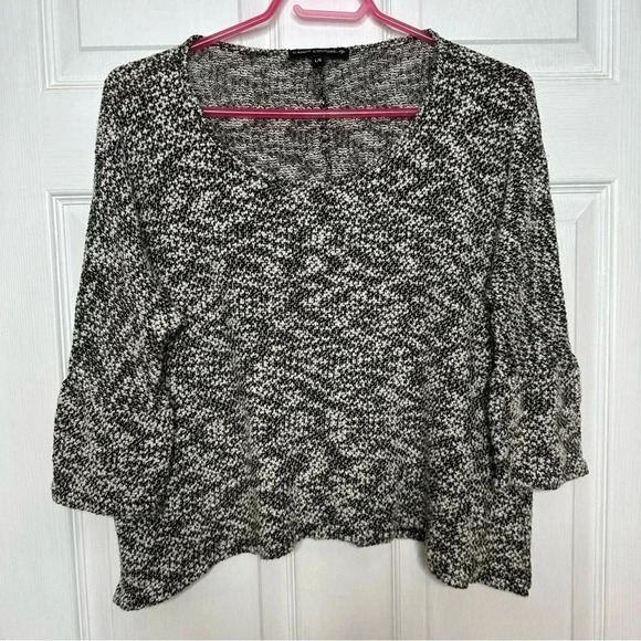 Candy  Couture Sweater Heathered Black & White Size Large - Picture 1 of 16